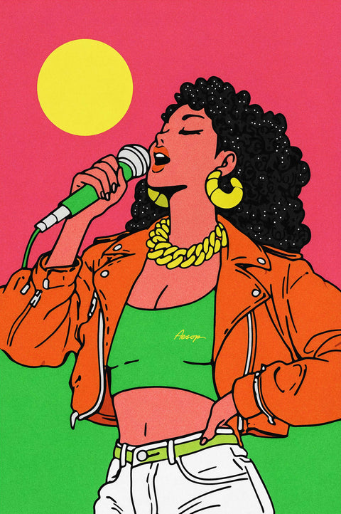 Modern Retro — Vocal Gold | Black Fine Art Print