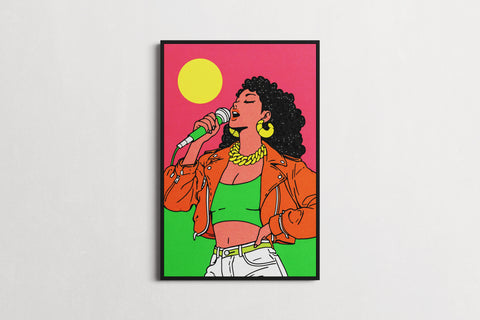 Modern Retro — Vocal Gold | Black Fine Art Print
