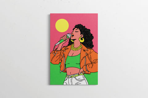Modern Retro — Vocal Gold | Black Fine Art Print