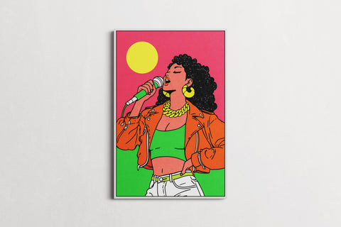 Modern Retro — Vocal Gold | Black Fine Art Print
