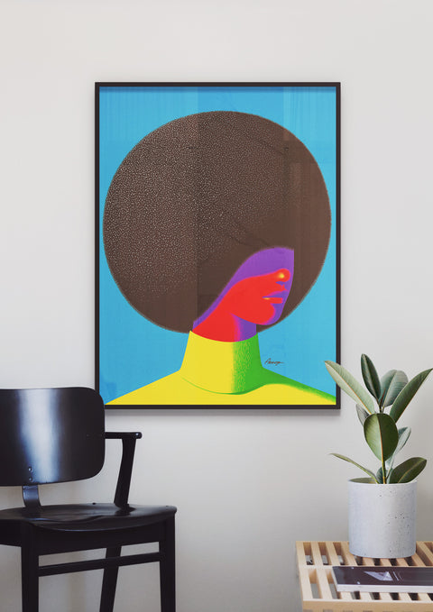 Dreaming in Neon — Afro Beauty | Black Fine Art Print