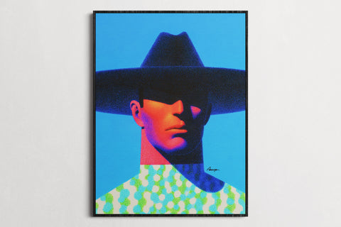 Dreaming in Neon — Chapeau | Black Fine Art Print