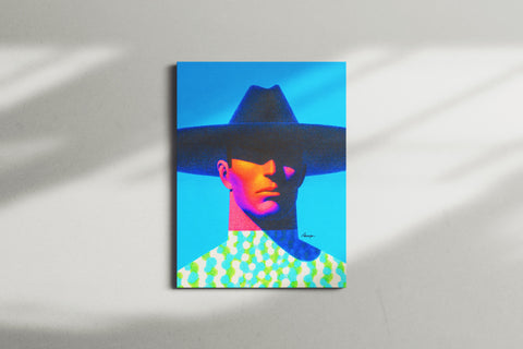 Dreaming in Neon — Chapeau | Black Fine Art Print