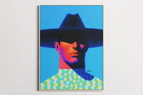 Dreaming in Neon — Chapeau | Black Fine Art Print
