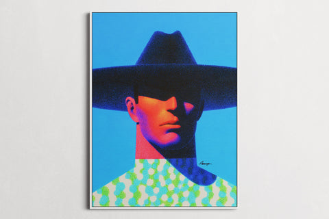 Dreaming in Neon — Chapeau | Black Fine Art Print